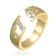CZ Open Band Ring In 14K Gold Over Brass