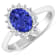 1.63ctw Violet Tanzanite and Diamond 14K White Gold Halo Ring