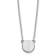 Rhodium Over Sterling Silver Tiny Circle Block Letter I Initial Necklace