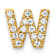 10k Yellow Gold 0.176 cttw Diamond Letter W Initial Charm