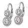 Rhodium Over Sterling Silver Double Round Cubic Zirconia Halo Leverback Earrings