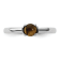 Rhodium Over Sterling Silver Stackable Expressions Tigers Eye Ring