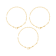 18K Yellow Gold Plated Over Sterling Silver Set of 3 Polished Link
Bracelets, 7.25 Inches
