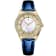 Christian Van Sant Women's Luna White Dial, Blue Leather Strap Watch
