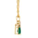 6x4mm Pear Shape Emerald with Diamond Accents 14k Yellow Gold Pendant
With Chain