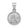 Rhodium Over 14k White Gold Satin Angel Coin Charm