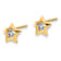 14k Two-tone Polished and Textured Star Stud Earrings