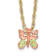 10k Yellow Gold With 12k Rose Gold and 12k Green Gold Accent Butterfly
Pendant With 18 Inch Chain