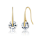 CZ Solitaire Drop Earrings In 14K Gold Over Brass