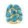 Turquoise Pear Large Ring In 18K Gold Over Sterling Silver