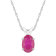 7x5mm Oval Ruby 14k White Gold Pendant With Chain