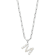 Rhodium Over Sterling Silver 3-5.5mm Freshwater Cultured Pearl LETTER M
18-inch Necklace