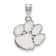 Rhodium Over Sterling Silver LogoArt Clemson University Medium Pendant