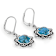 Turquoise Sterling Silver Modern Cross Earrings 9x9mm