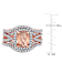 Morganite and Diamond 10K Rose Gold Ring 1.64ctw