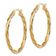 14k Yellow Gold 1 5/16" Polished Twisted Hoop Earrings