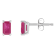 5x3mm Emerald Cut Ruby 14k White Gold Stud Earrings