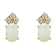 6x4mm Oval Opal with Diamond Accents 14k Yellow Gold Stud Earrings