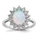 Rhodium Over Sterling Silver Lab Created Opal and Cubic Zirconia Oval
Halo Ring