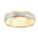 6mm Comfort Fit Band with Brushed Finish in 10k Yellow Gold with White Rhodium