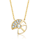 CZ Snail Charm Station Necklace In 14K Gold Over Brass