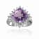 Checkerboard Square Cushion Cut Amethyst with White Topaz Accents
Sterling Silver Halo Ring