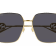 Gucci Gold Tone Oversize Frame with "GG" Logo Accent / Gray
Lens Sunglasses
