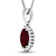 1.50ctw 14K White Gold Ruby and White Diamond Pendant with 18 inch Cable Chain