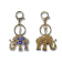 Gold Tone Blue Evil Eye Elephant