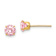14k Yellow Gold 5mm Children's Pink Cubic Zirconia Stud Earrings