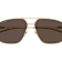 Gucci Gold Tone Square Frame / Brown Lenses Sunglasses