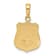 14k Yellow Gold Textured Police Badge Pendant