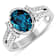 2.2ctw London Blue Topaz and Diamond 14K White Gold Halo Ring