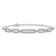 Rhodium Over Sterling Silver Polished Cubic Zirconia Link with 1.5-inch
Extension Bracelet