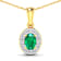 0.56ctw 14K Yellow Gold Zambian Emerald and White Diamond Pendant with
18 inch Cable Chain