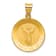 14k Yellow Gold Polished Satin Divino Nino Round Medal Pendant