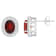 8x6mm Oval Garnet And White Topaz Accent Rhodium Over Sterling Silver
Halo Stud Earrings