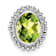 Rhodium Over 10k White Gold Beaded 1 ctw Oval Peridot Chain Slide Pendant