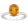 10x8mm Oval Citrine With Diamond Accents Rhodium Over Sterling Silver
Hidden Halo Ring