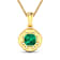 2.07ctw 14K Yellow Gold Zambian Emerald and White Diamond Pendant with
18 inch Cable Chain