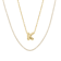 CZ Initial K Tennis Necklace And Pendant Set In 14K Gold Over Brass 4.05ctw