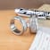 GAUNTLET Steel Chain Titanium Wedding Ring Polished Beveled Edges Set
with Round Black Diamonds 10mm