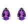 6x4mm Pear Shape Amethyst 14k White Gold Stud Earrings