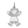 Rhodium Over 14k White Gold Satin Girl Joy Charm
