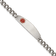 Stainless Steel Polished with Red Enamel 8.5-inch Medical ID Bracelet