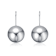 Ball Drop Earrings In Rhodium Over Brass