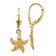 14k Yellow Gold Textured Starfish Dangle Earrings