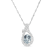 Oval Aquamarine and Cubic Zirconia Rhodium Over Sterling Silver Pendant
with chain, 3.10ctw
