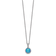 Rhodium Over Sterling Silver Cubic Zirconia and Created Blue Opal Necklace