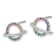 Rhodium Over Sterling Silver Multi-color Crystal Planet Children's Post Earring